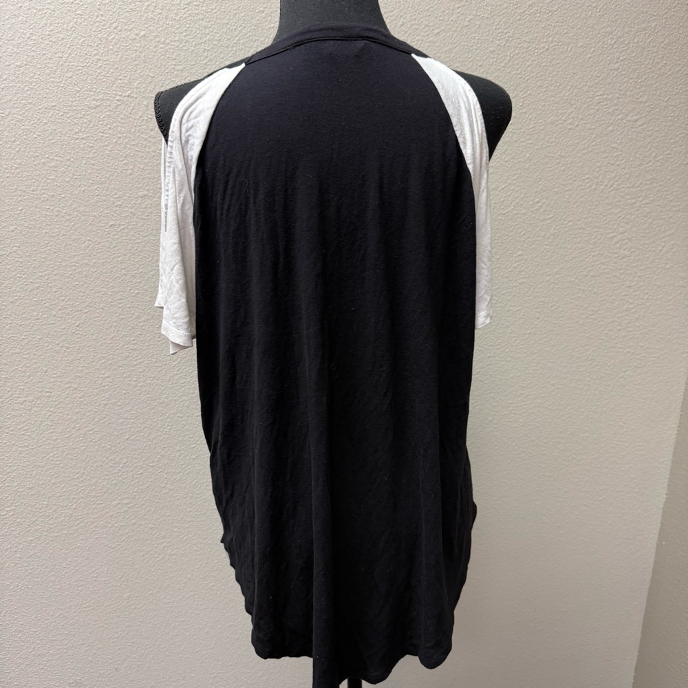 Rock & Republic Americana Eagle Graphic Raglan Tee Black White USA Stars XL - Picture 5 of 9